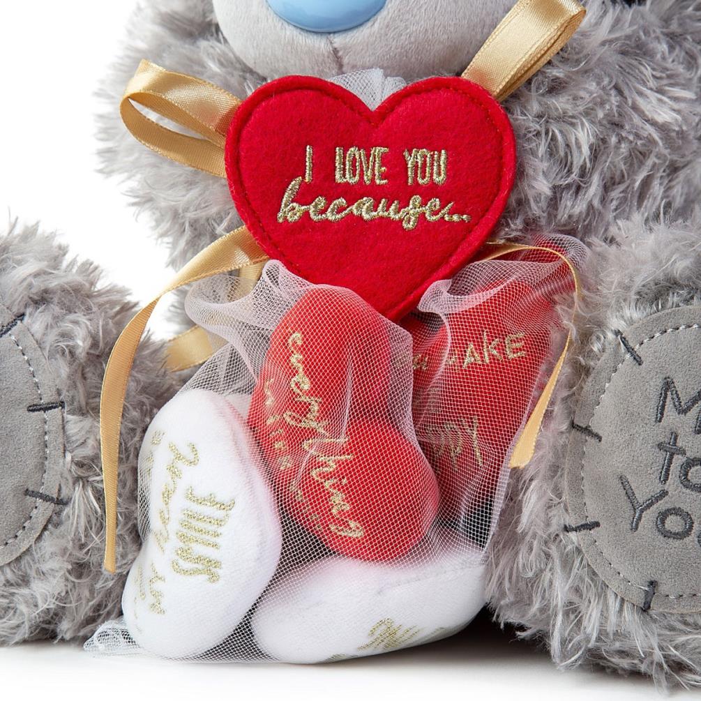 12" I Love You Because Hearts Me to You Bear Extra Image 2